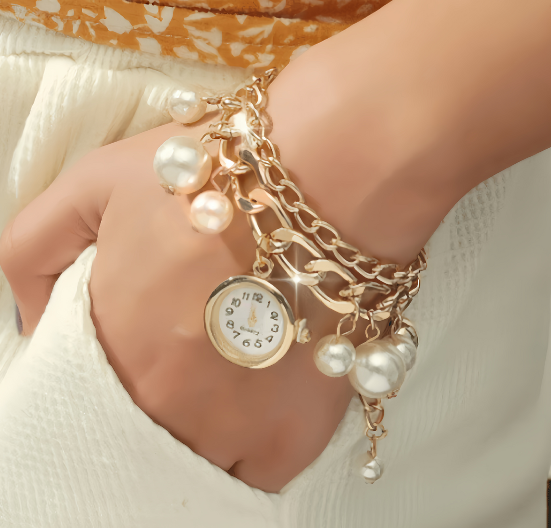 pearl bracelet watch for girls