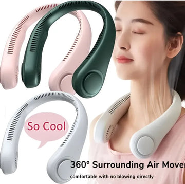 Portable Bladeless Neck Fan - Rechargeable USB Cooling Fan for Outdoor